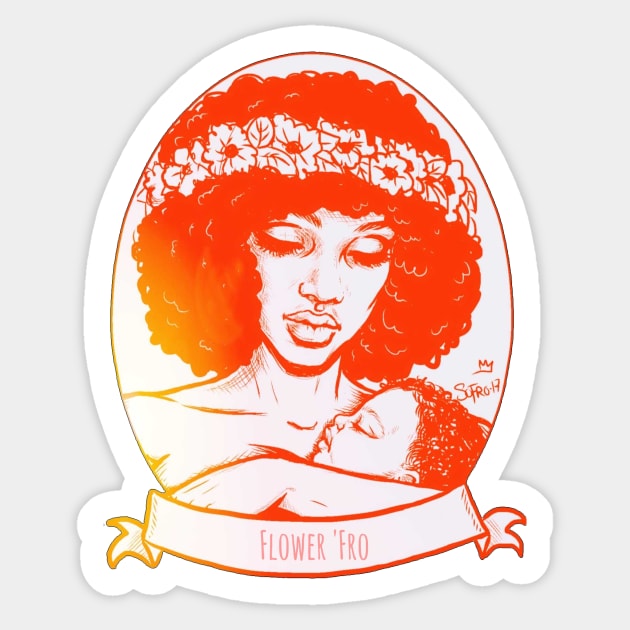 Flower 'Fro - Amber Sticker by SoFroPrince